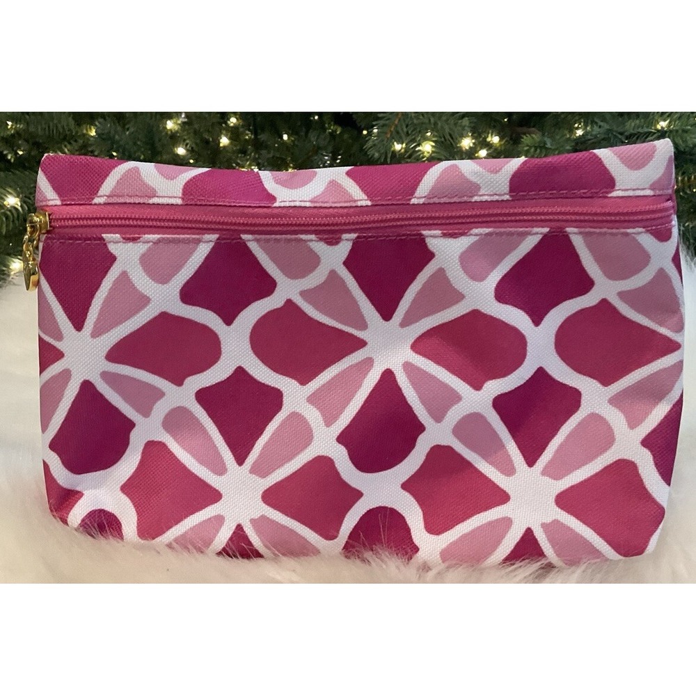 90s Y2K Vintage Estee Lauder Barbie Pink Makeup Case Bag Zip Pouch Travel